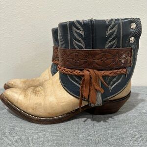 Elegant Two-Tone Ankle Booties